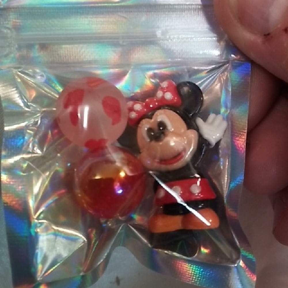 Minnie Mouse Red & Black Enamel Charm with Balloon